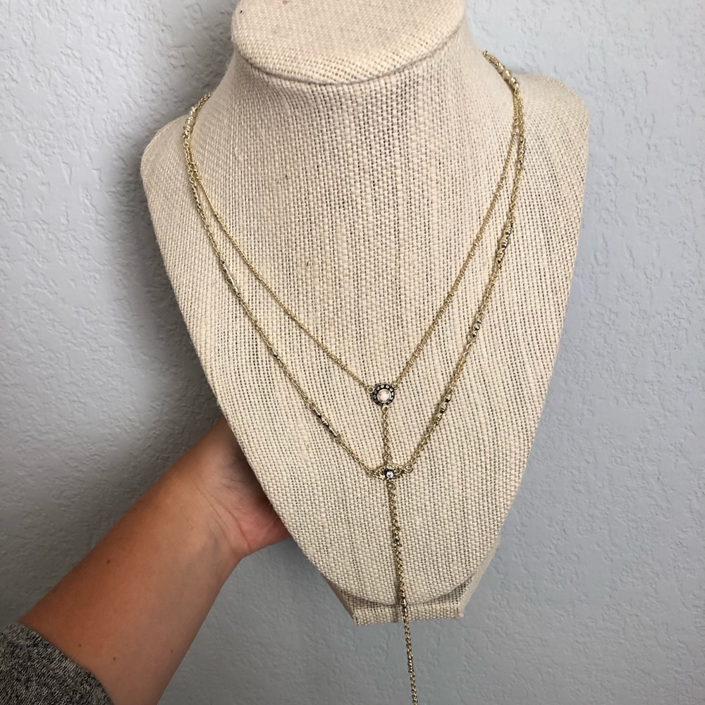 Kendra Scott Gold Triple Stack Adjustable Necklace - image 1